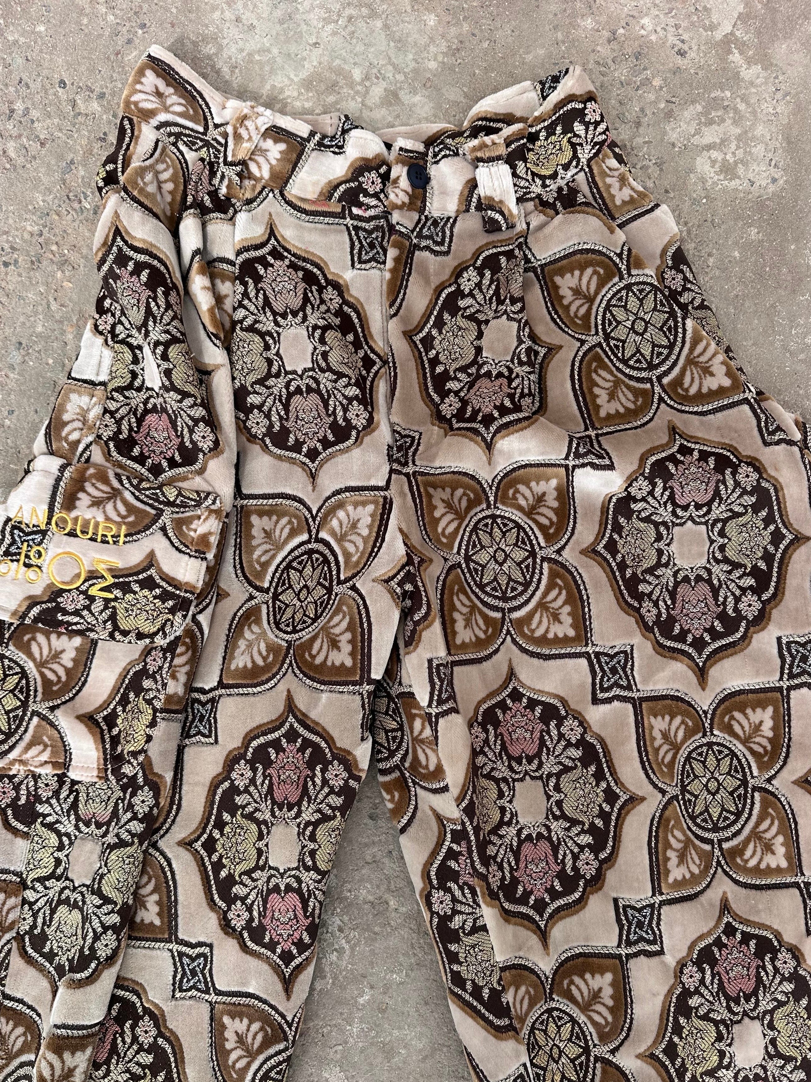 Anouris Original PANT with wide legs with two pockets  side brown print “Carpet” UNISEX