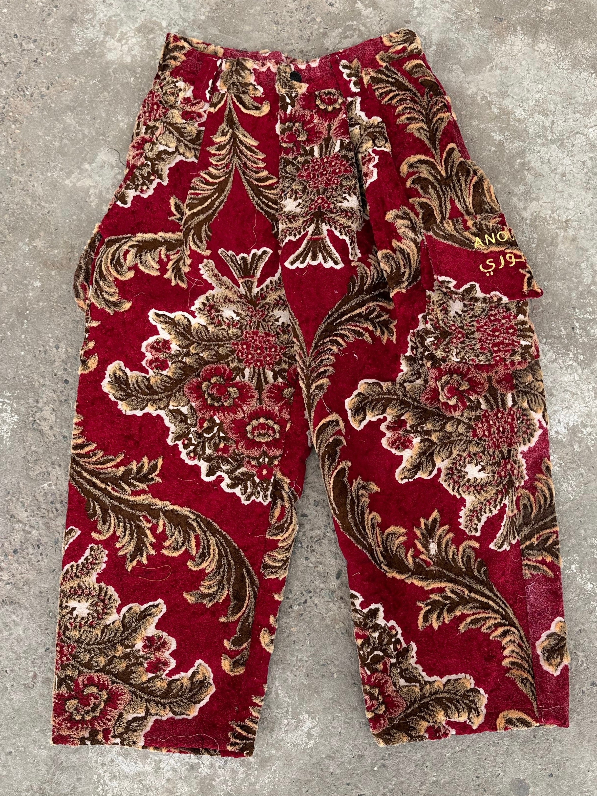 Anouris Original PANT with wide legs with two pockets  side red print “Carpet” UNISEX