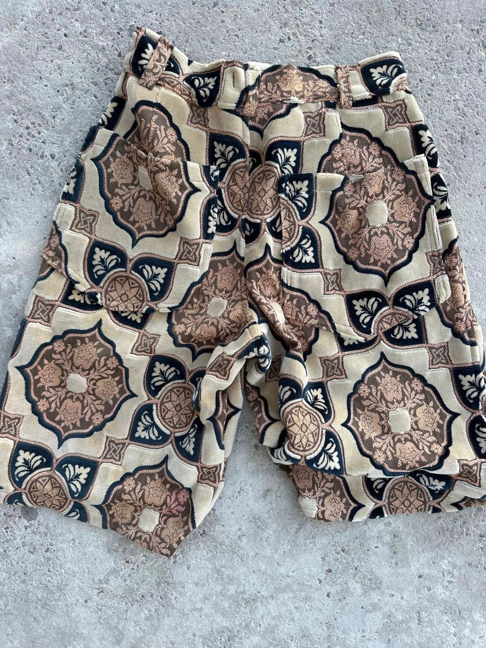 Anouris Original SHORT with wide legs light Brown print “Carpet” UNISEX
