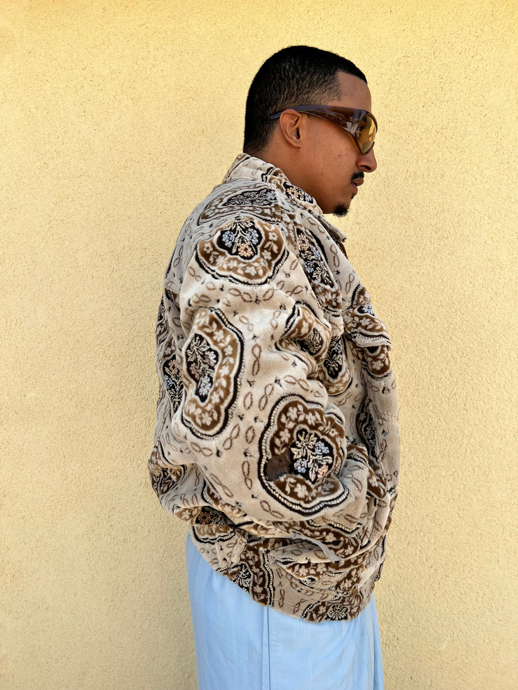 Moroccan hand made with unique yellow and orange color,  carpet Jacket UNISEX (Copy)