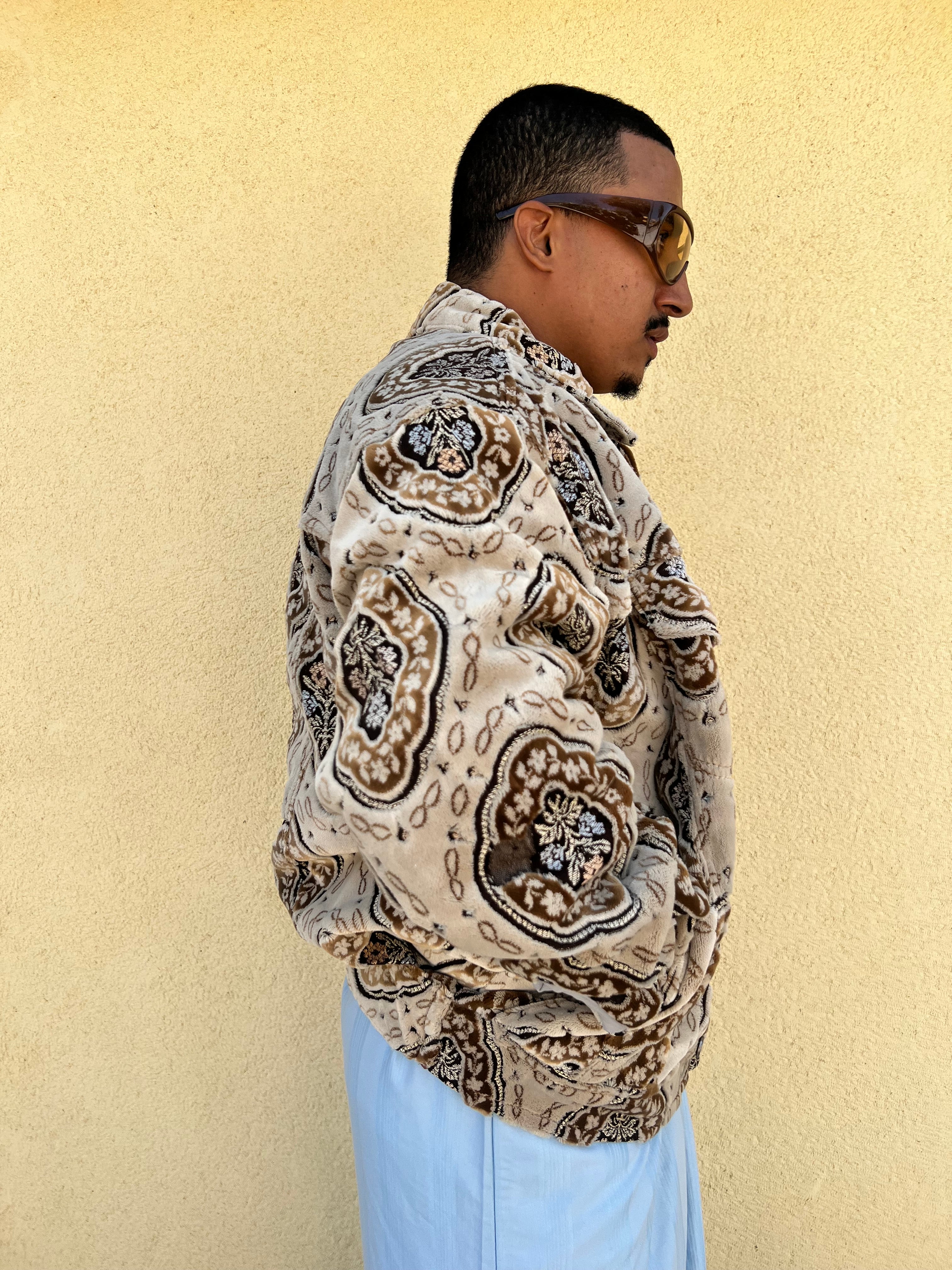 Moroccan hand made with unique yellow and orange color,  carpet Jacket UNISEX (Copy)
