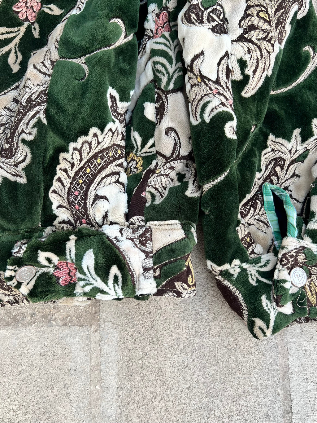 Moroccan hand made with unique green color,  carpet Jacket UNISEX