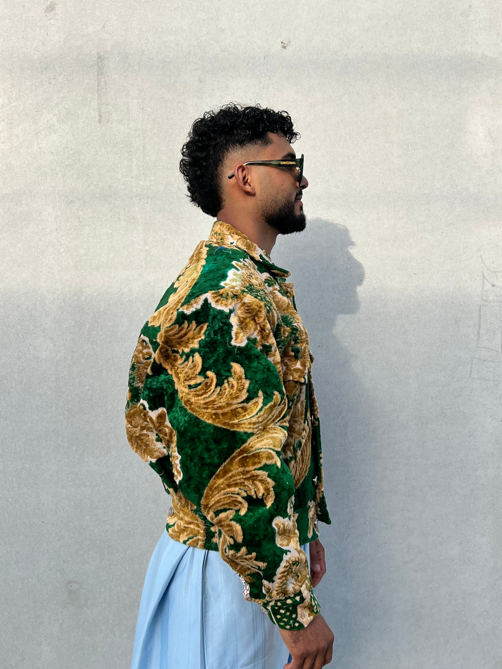 Moroccan hand made with unique yellow and green color,  carpet Jacket UNISEX