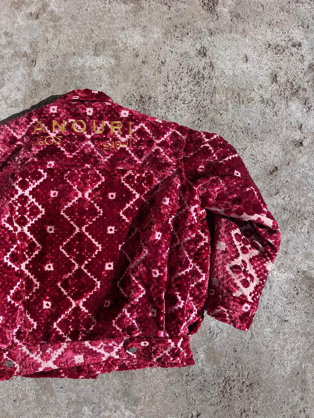 Moroccan hand made with unique unique red color,  carpet Jacket UNISEX
