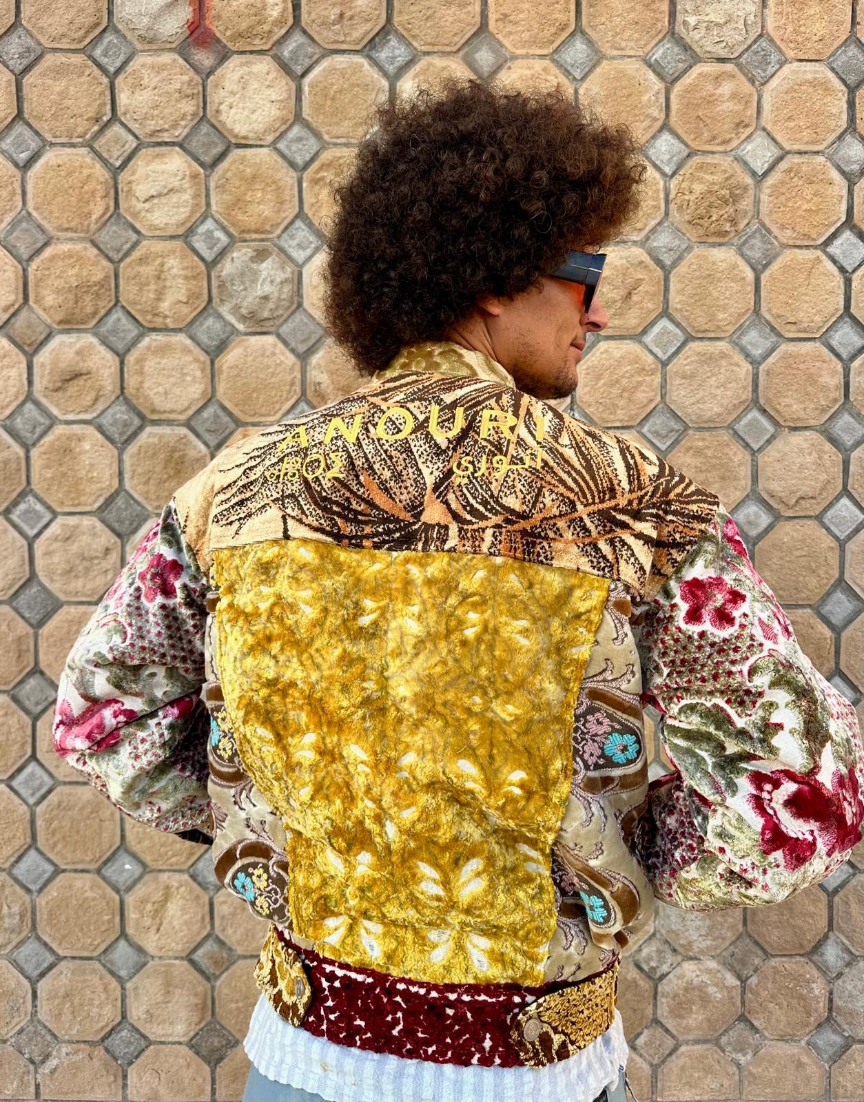 Moroccan hand made patchwork design carpet Jacket UNISEX