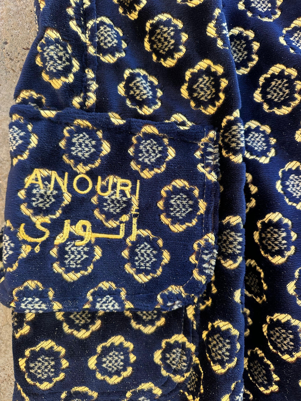 Anouris Original PANT with wide legs with two pockets  side unique dark blue print “Carpet” UNISEX