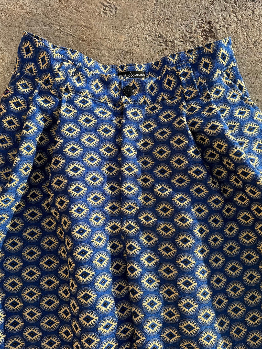 Anouris Original PANT with wide legs with two pockets  side unique light blue print “Carpet” UNISEX