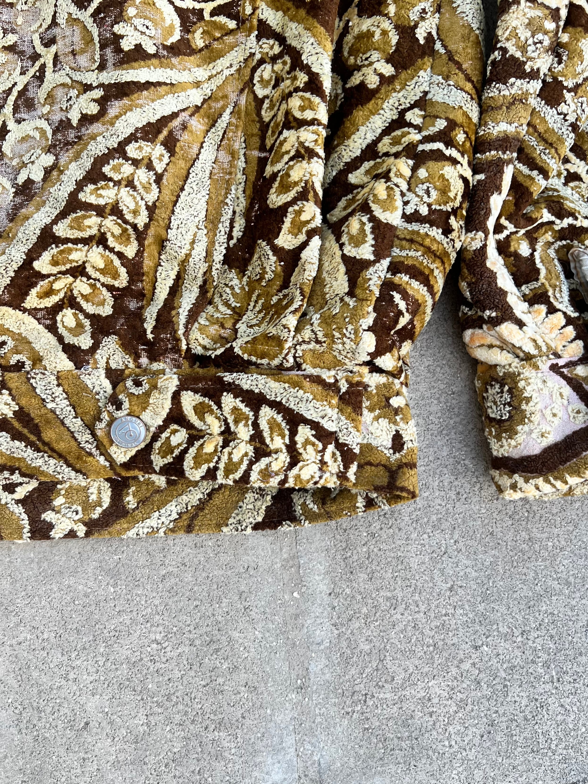 Moroccan hand made with unique yellow and brown color,  carpet Jacket UNISEX