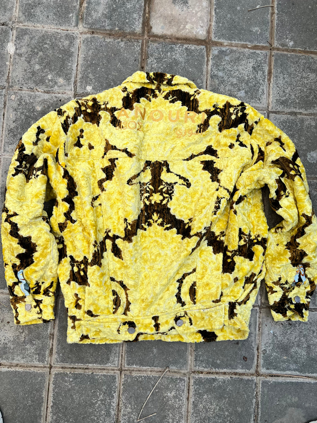 Moroccan hand made with unique yellow color ,  carpet Jacket UNISEX