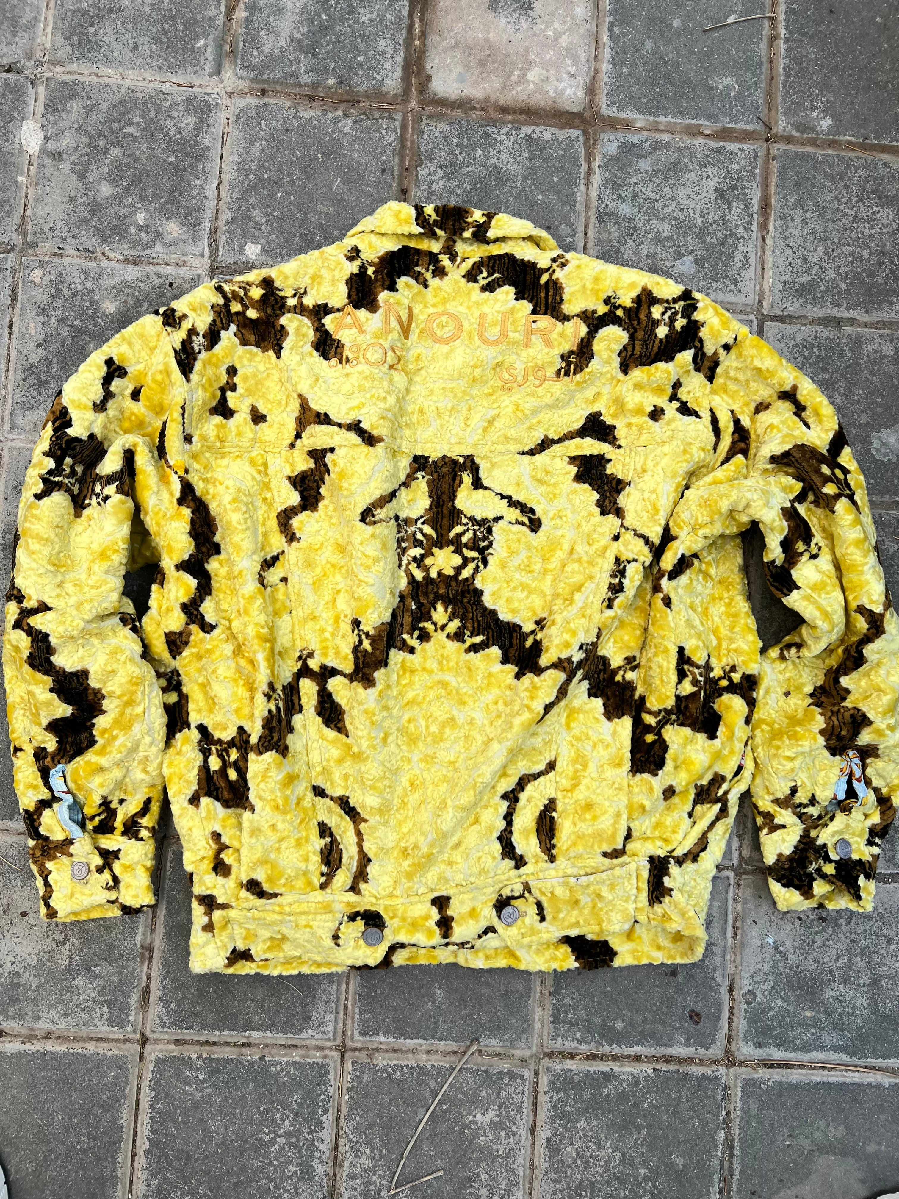 Moroccan hand made with unique yellow color ,  carpet Jacket UNISEX