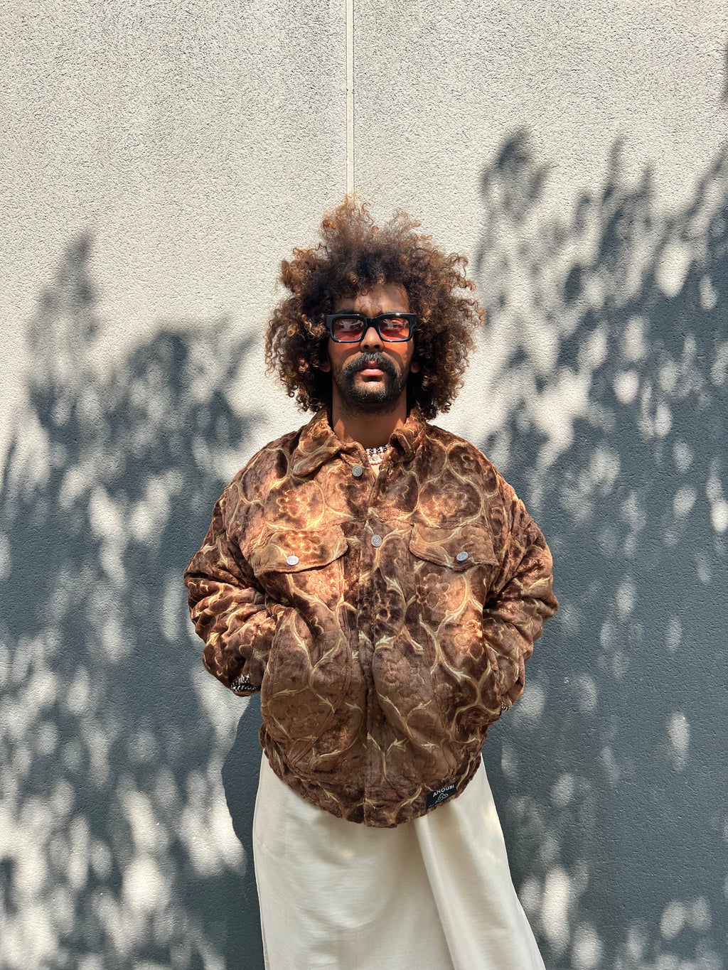Moroccan hand made with unique design brown color ,  carpet Jacket UNISEX