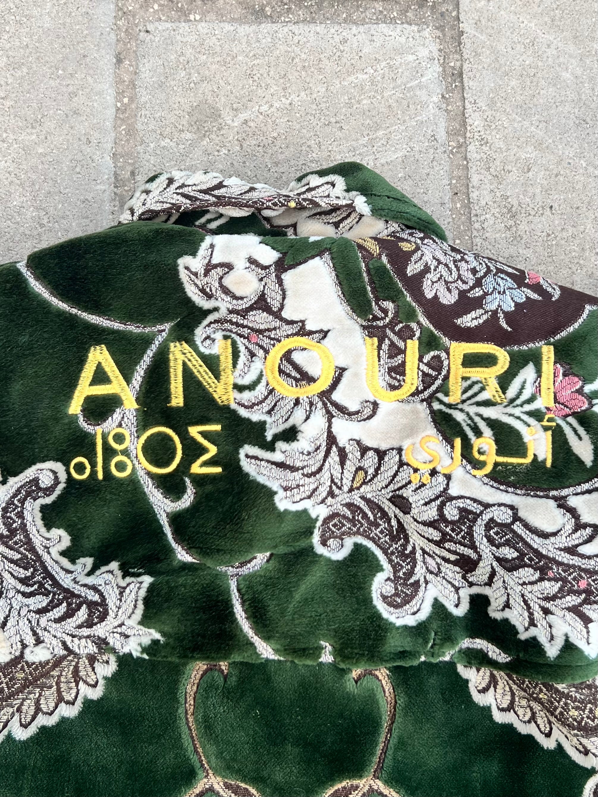 Moroccan hand made with unique green color,  carpet Jacket UNISEX