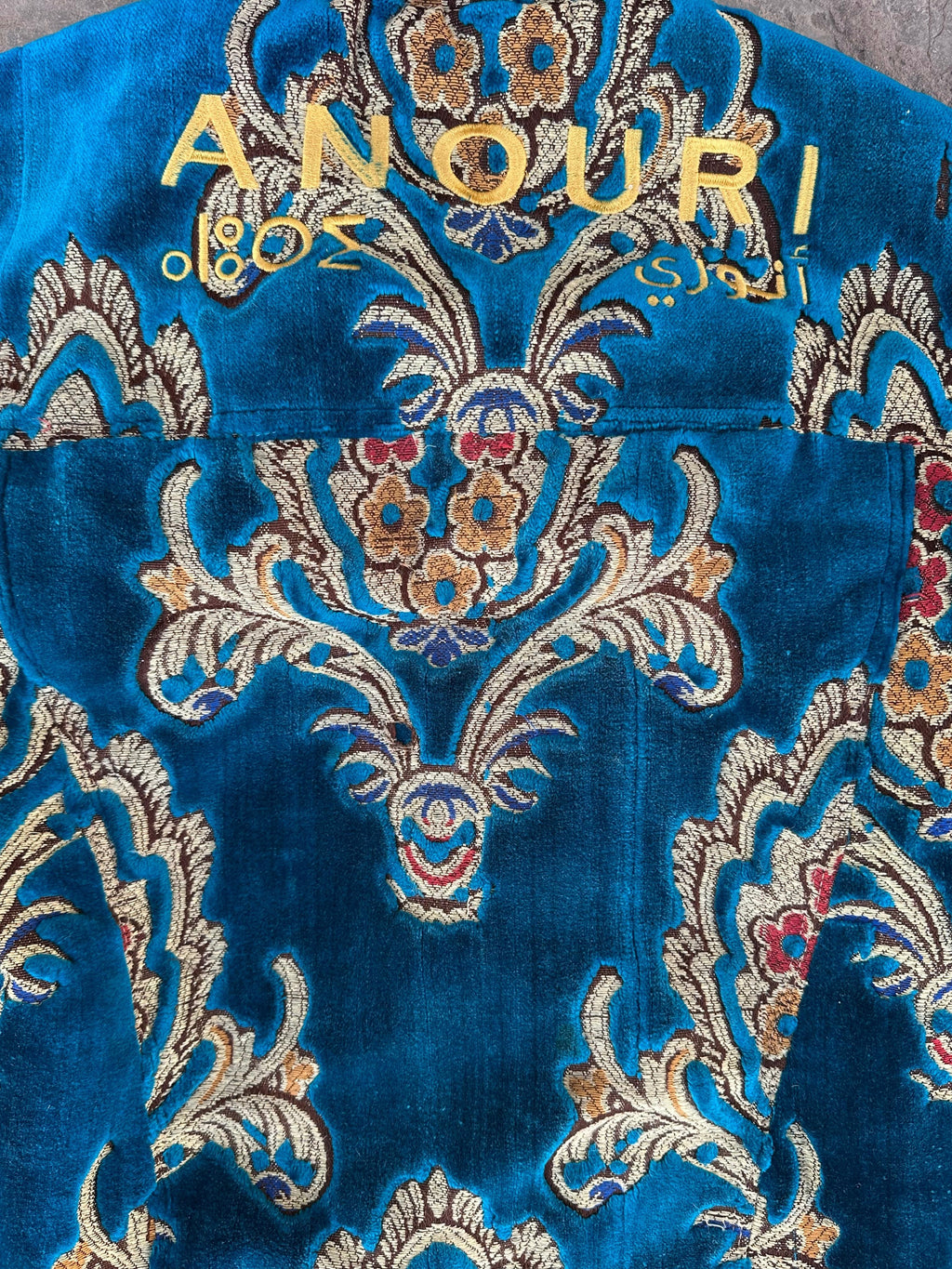 Moroccan hand made blue with unique design carpet Jacket UNISEX