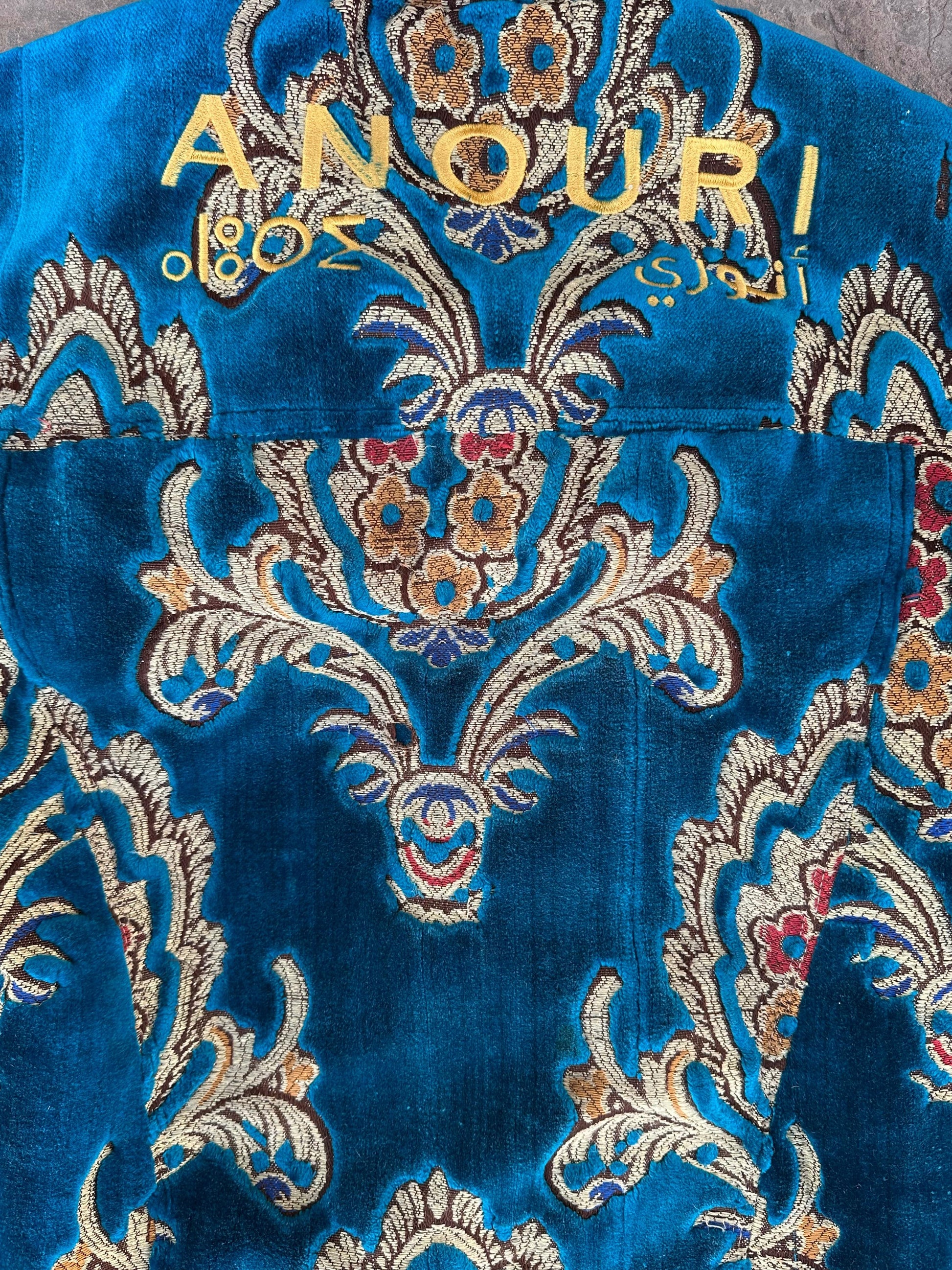 Moroccan hand made blue with unique design carpet Jacket UNISEX