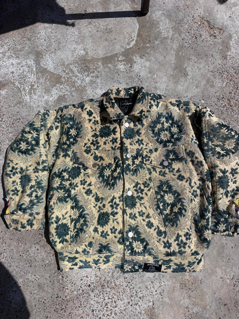 Moroccan hand made with unique blue and yellow color,  carpet Jacket UNISEX