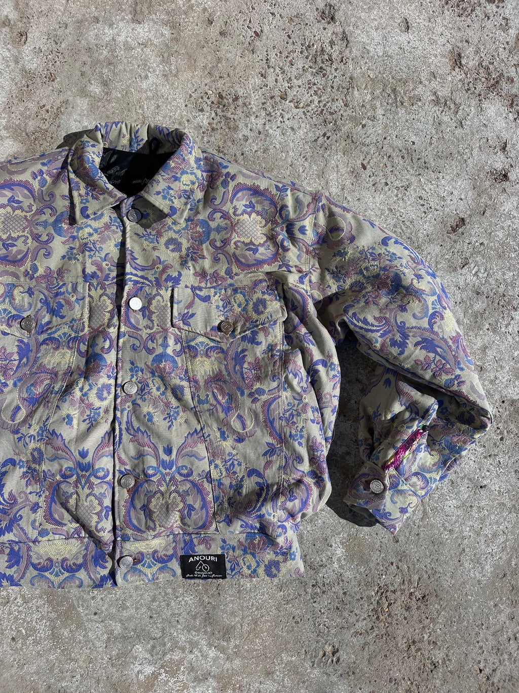 Moroccan hand made with unique lila and blue color,  carpet Jacket UNISEX