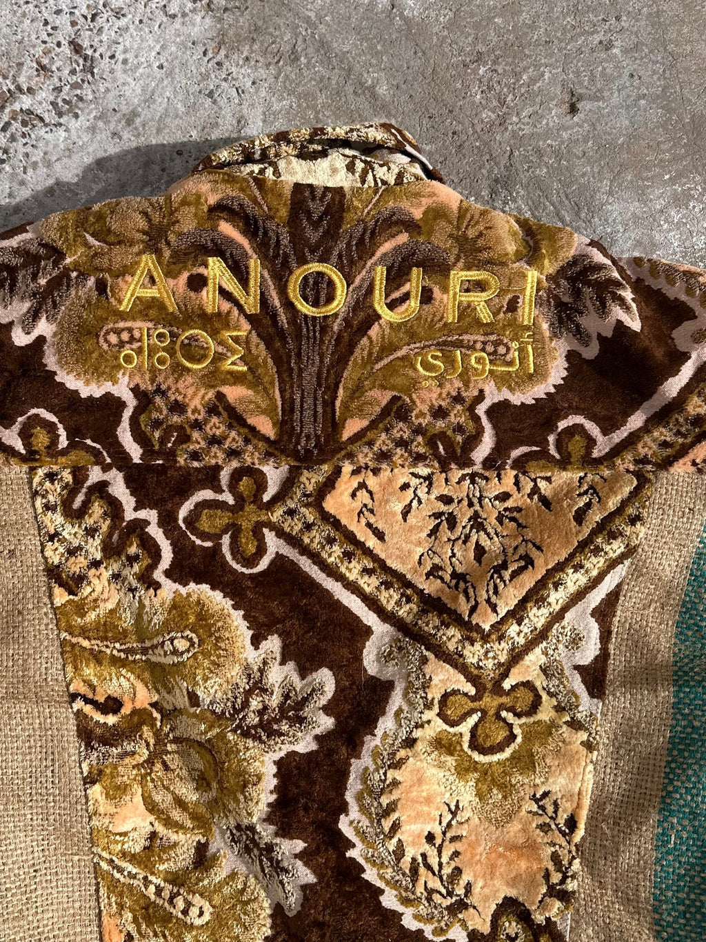 Moroccan hand made unique burlap and brown Carpet and burlap set UNISEX