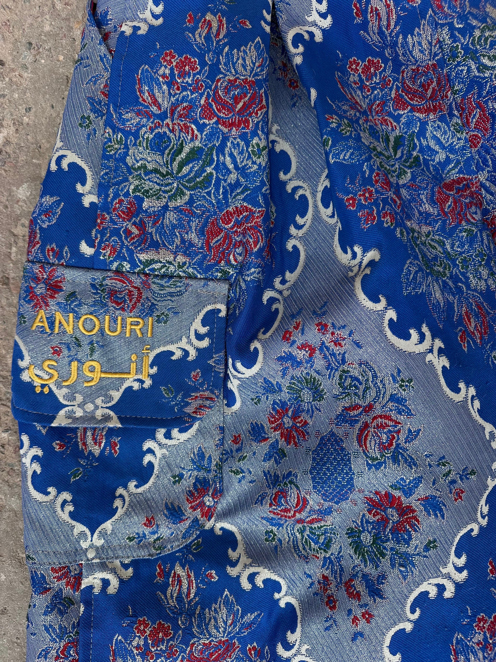 Anouris Original PANT with wide legs with two pockets  side blue print “Carpet” UNISEX