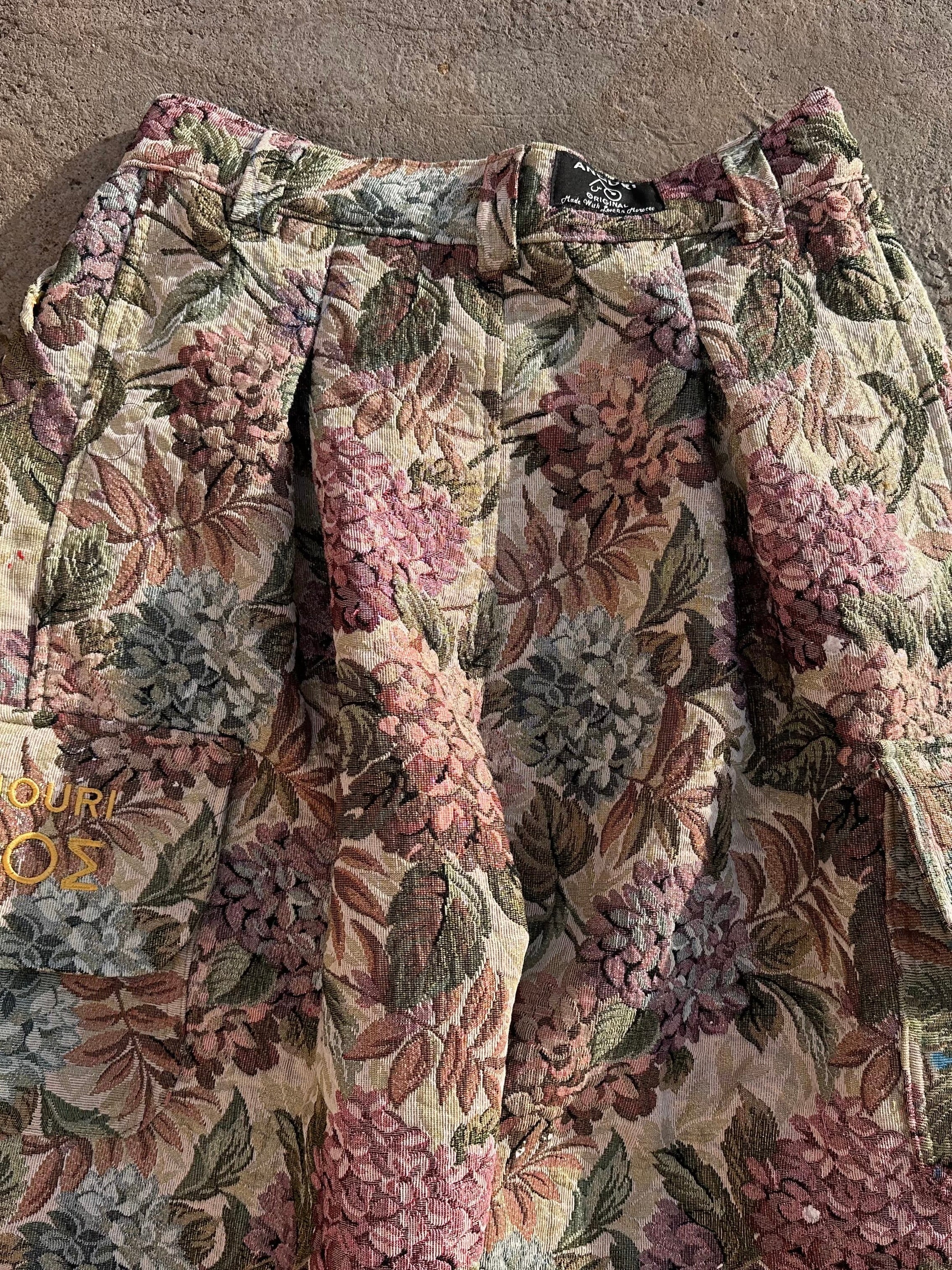 Anouris Original PANT with wide legs with two pockets  side unique colorful flower print “Carpet” UNISEX