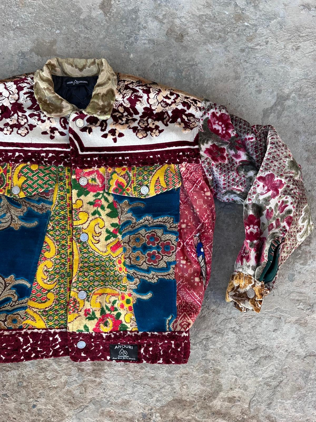 Moroccan hand made patchwork design carpet Jacket UNISEX