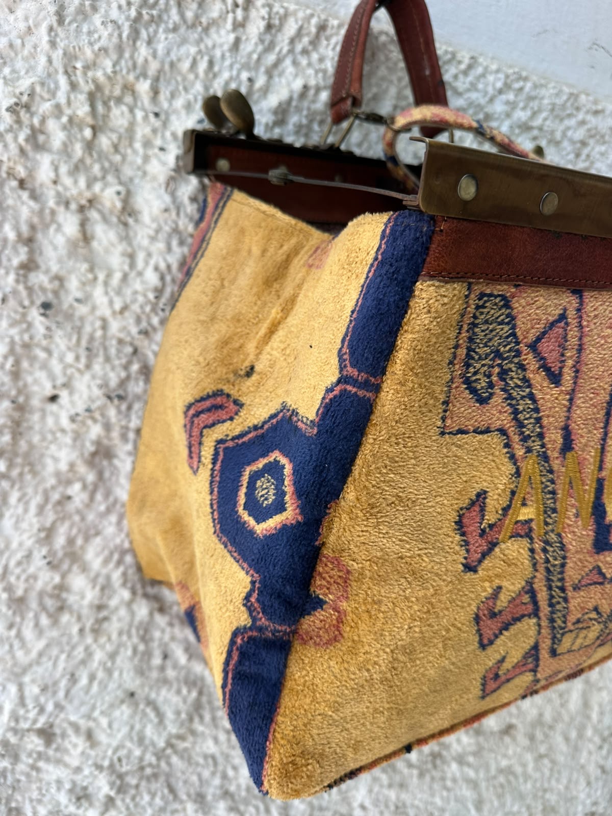 Anouri Original Emerald Heritage Frame yellow colour Carpet Bag