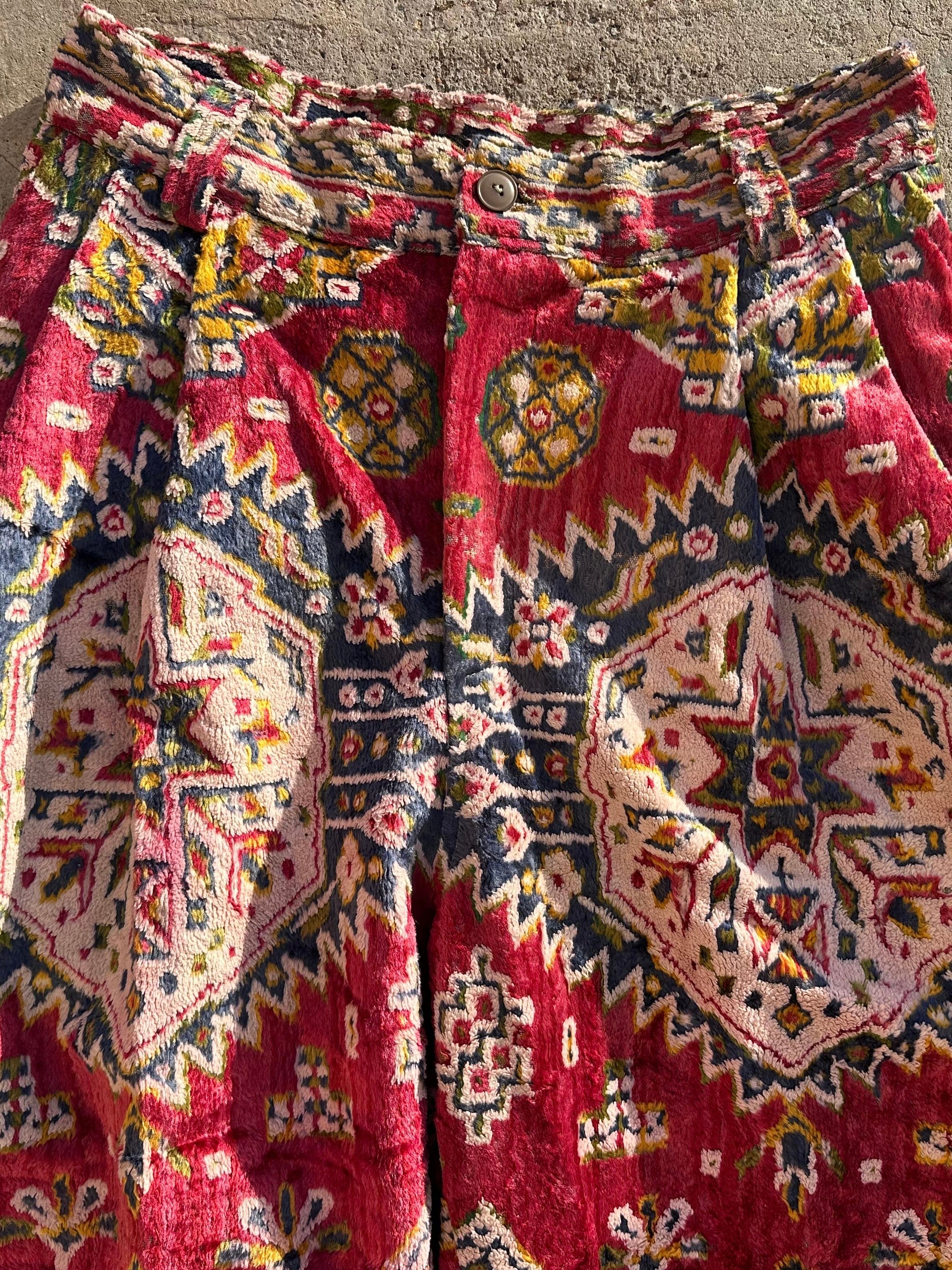 Anouris Original PANT with wide legs with two pockets  side unique carpet red print “Carpet” UNISEX