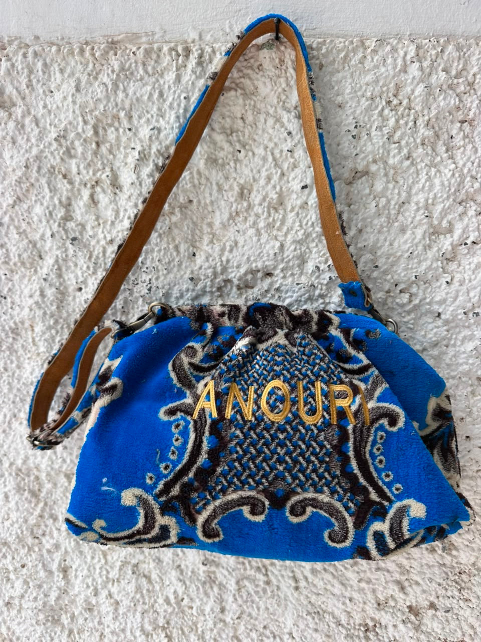 Anouri Original Royal blue & black Carpet Wrist Bag