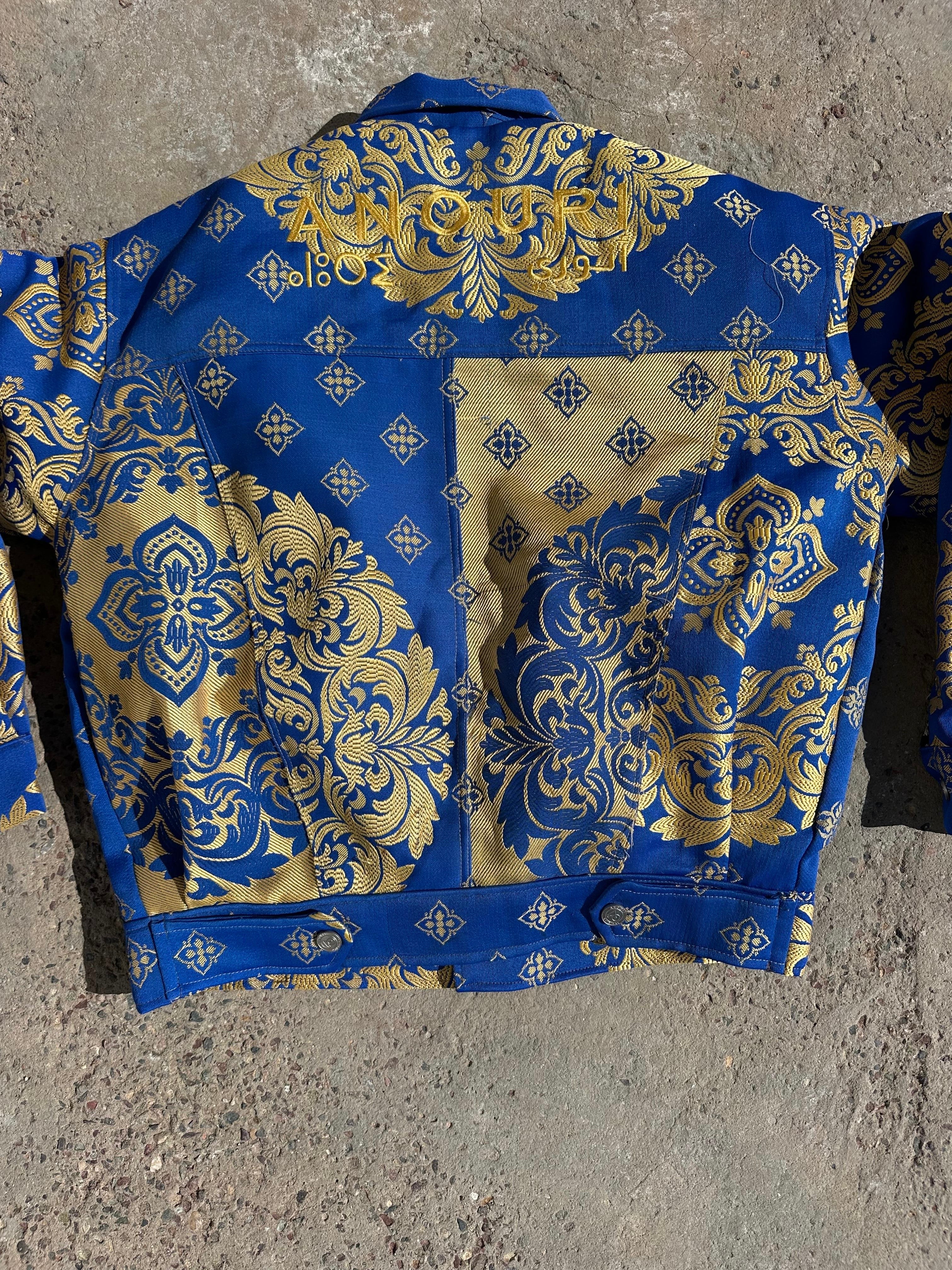 Moroccan hand made with unique blue color,  carpet Jacket UNISEX