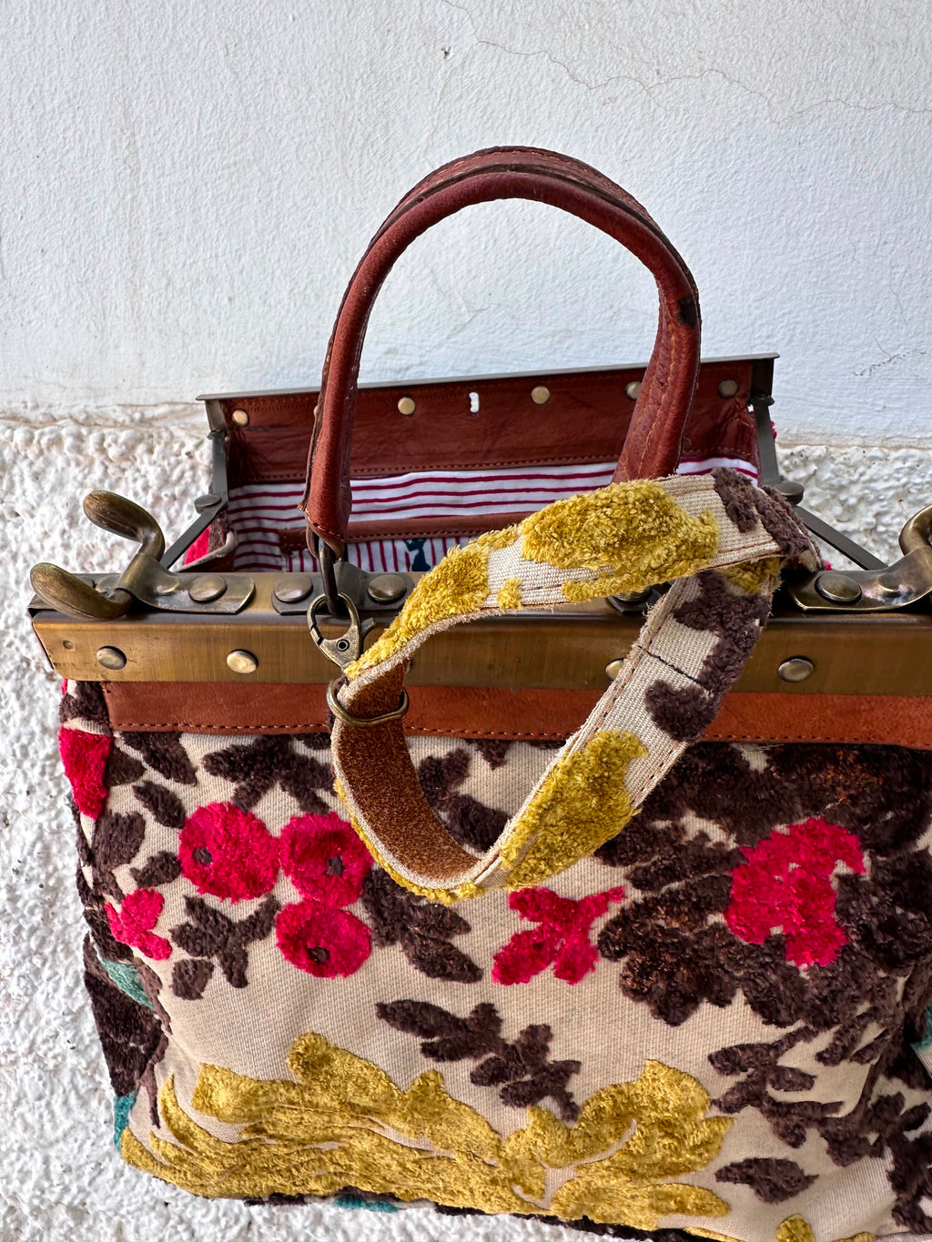 Anouri Original Emerald Heritage Frame colorful Carpet Bag