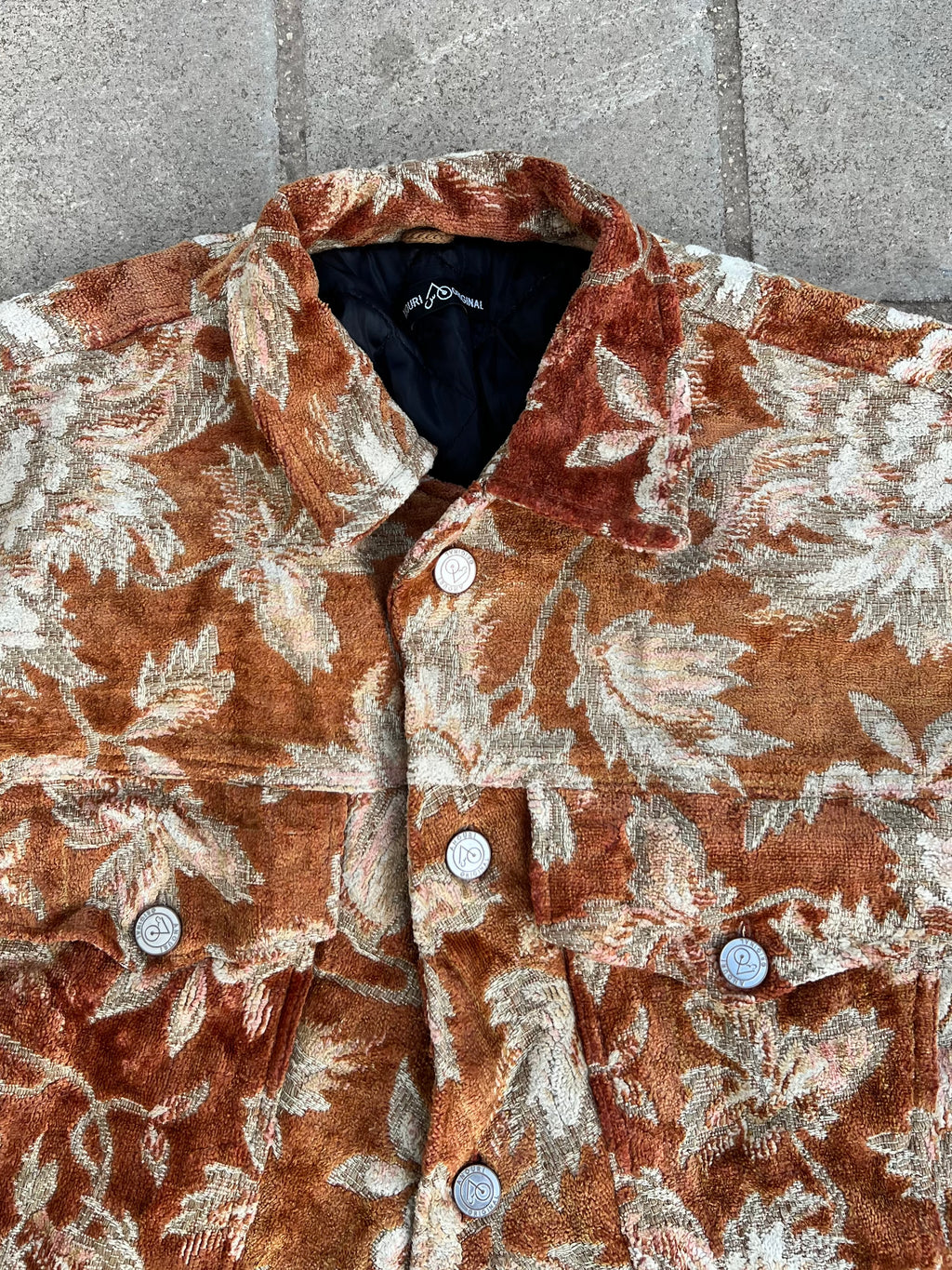 Moroccan hand made with unique orange color,  carpet Jacket UNISEX