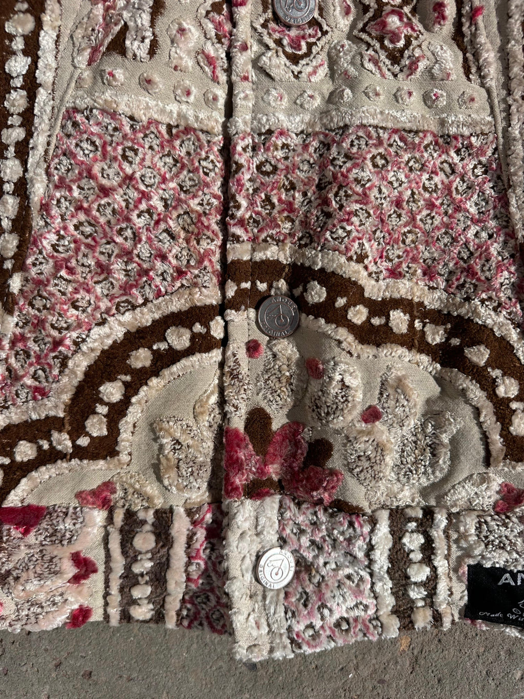 Moroccan hand made with unique light red color,  carpet Jacket UNISEX
