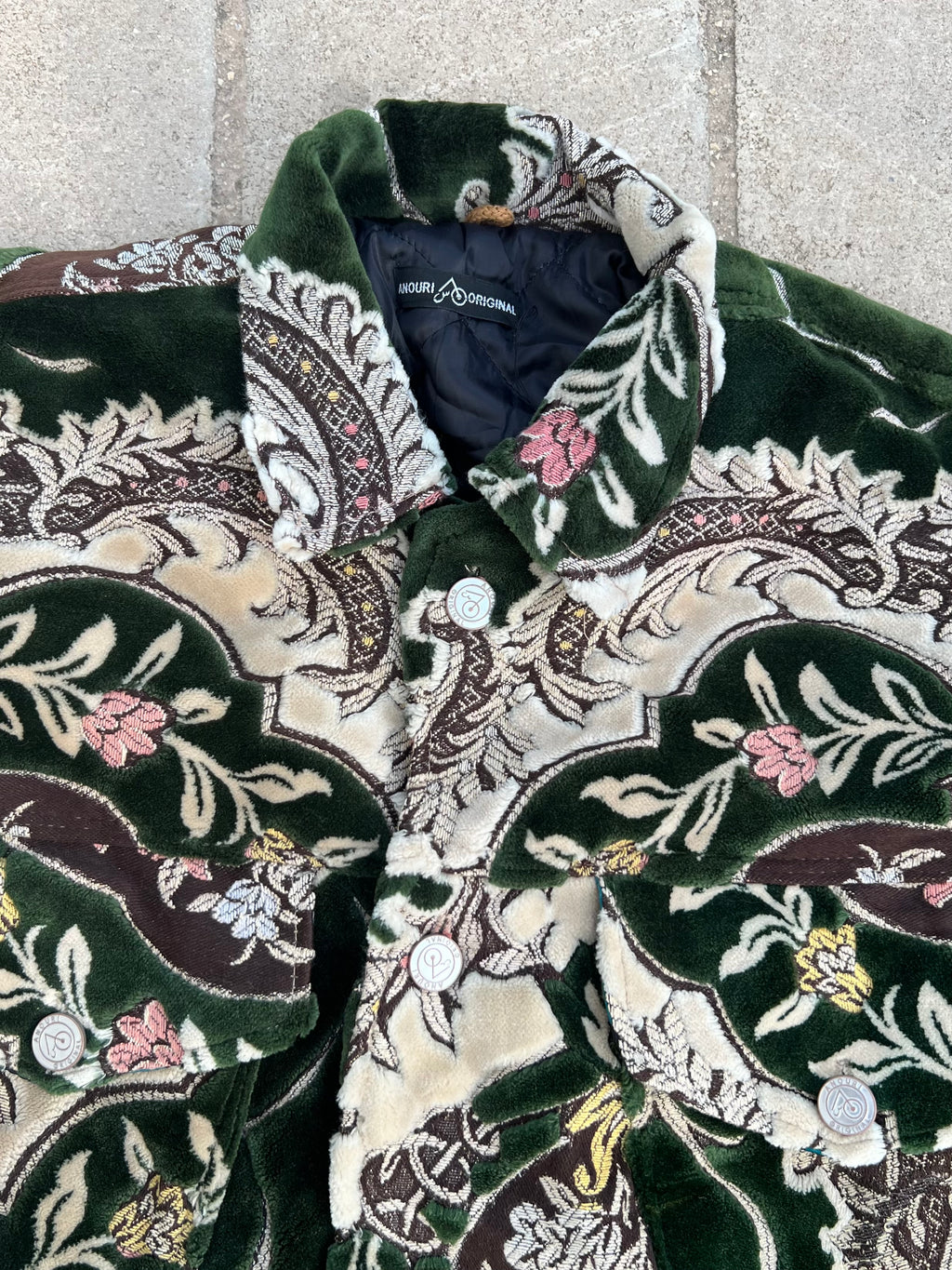 Moroccan hand made with unique green color,  carpet Jacket UNISEX
