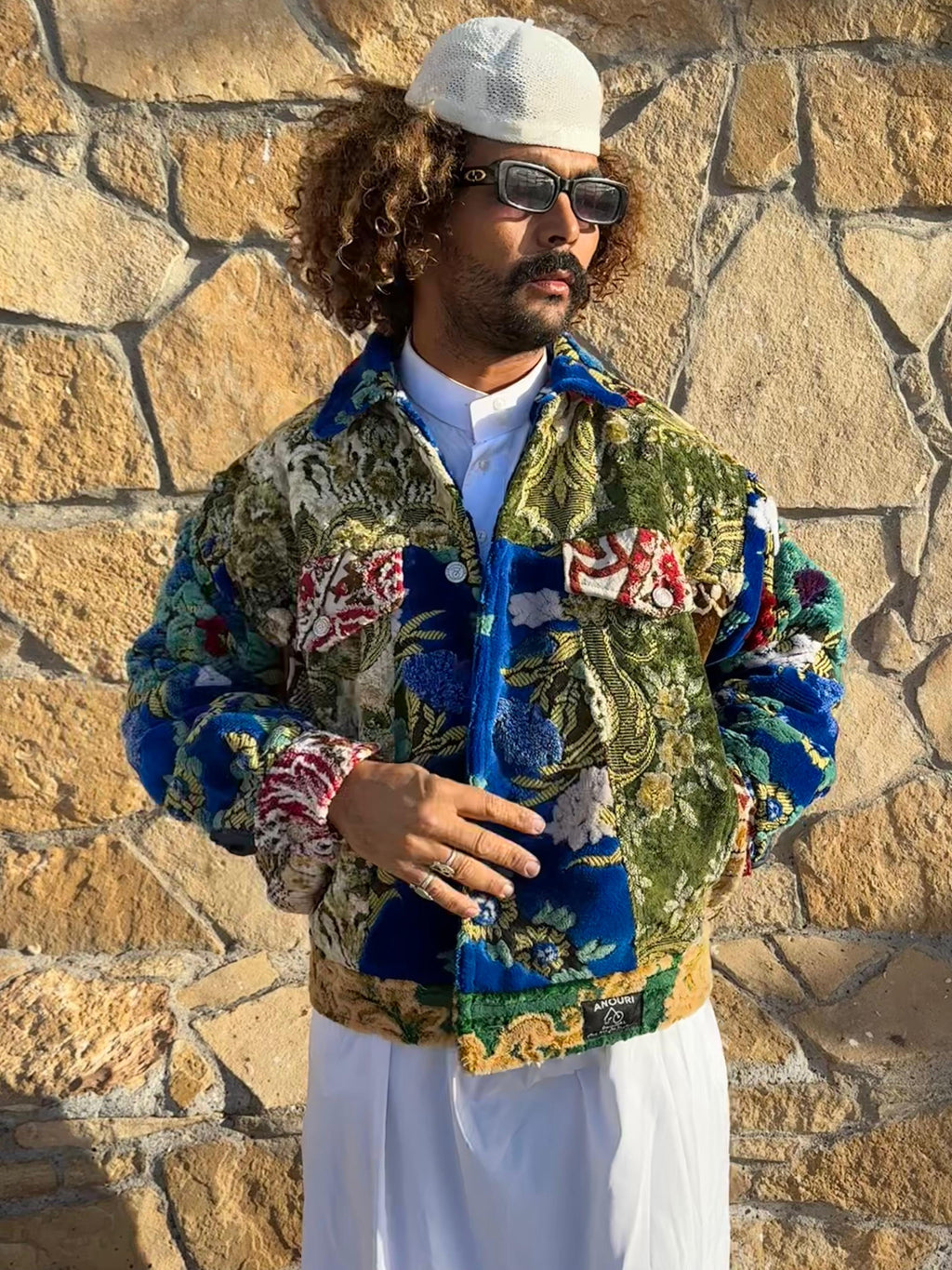 Moroccan hand made with unique patchwork design carpet Jacket UNISEX