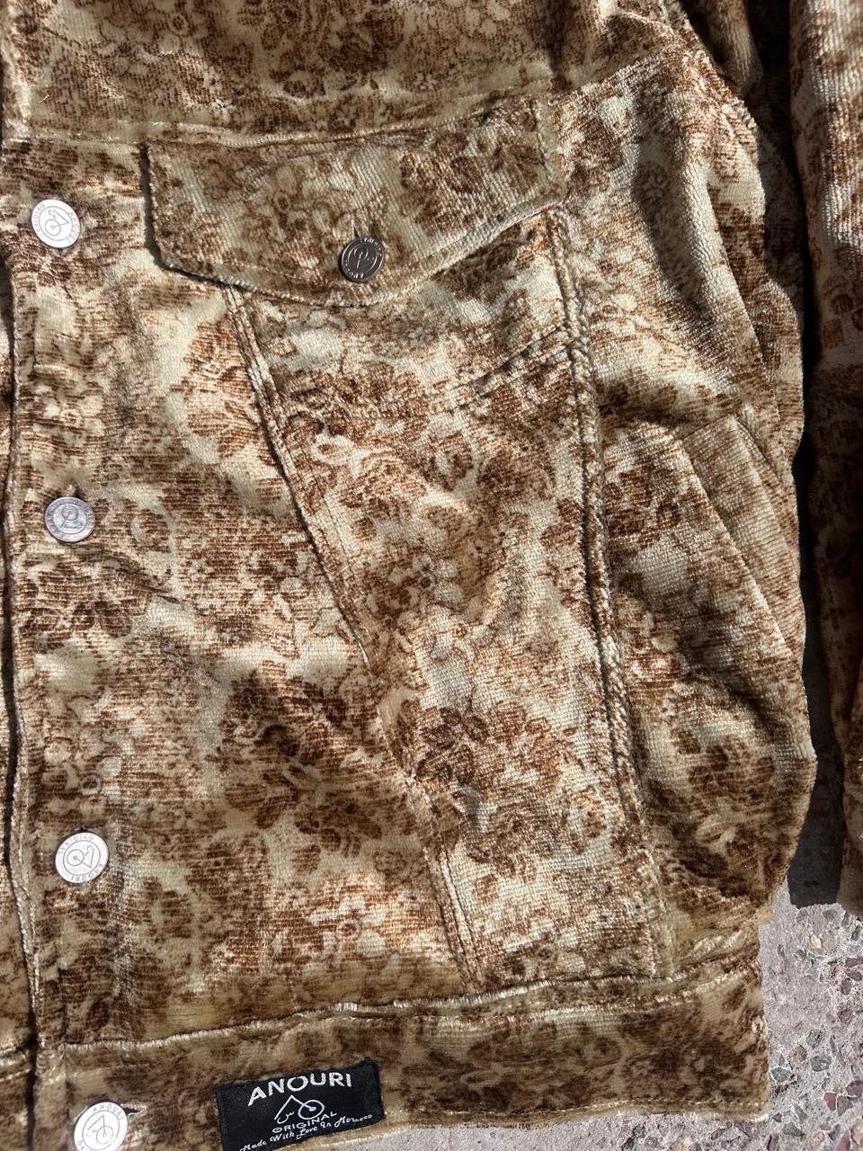 Moroccan hand made with unique brown and yellow color,  carpet Jacket UNISEX