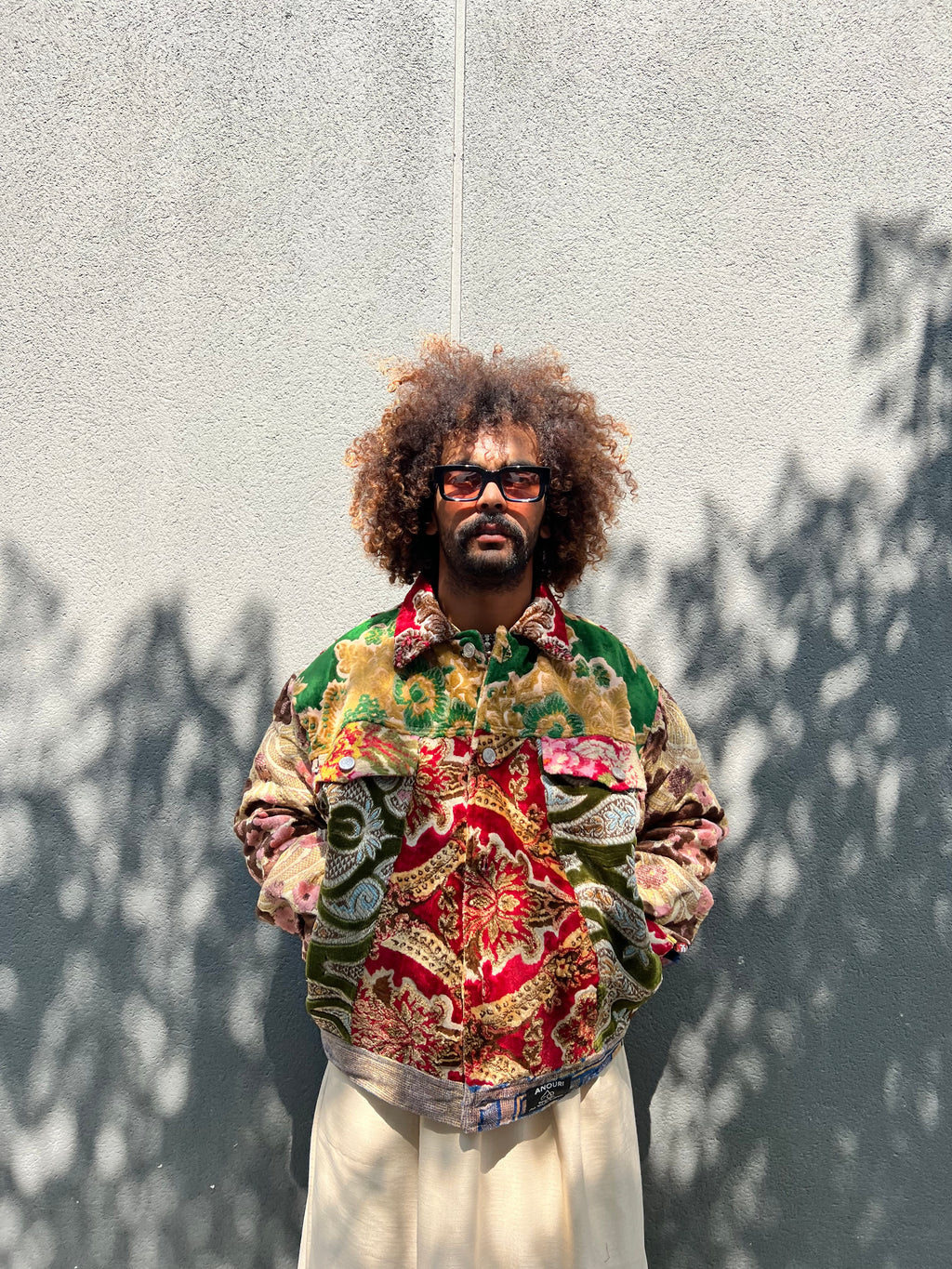 Moroccan hand made with unique patshwork design ,  carpet Jacket UNISEX