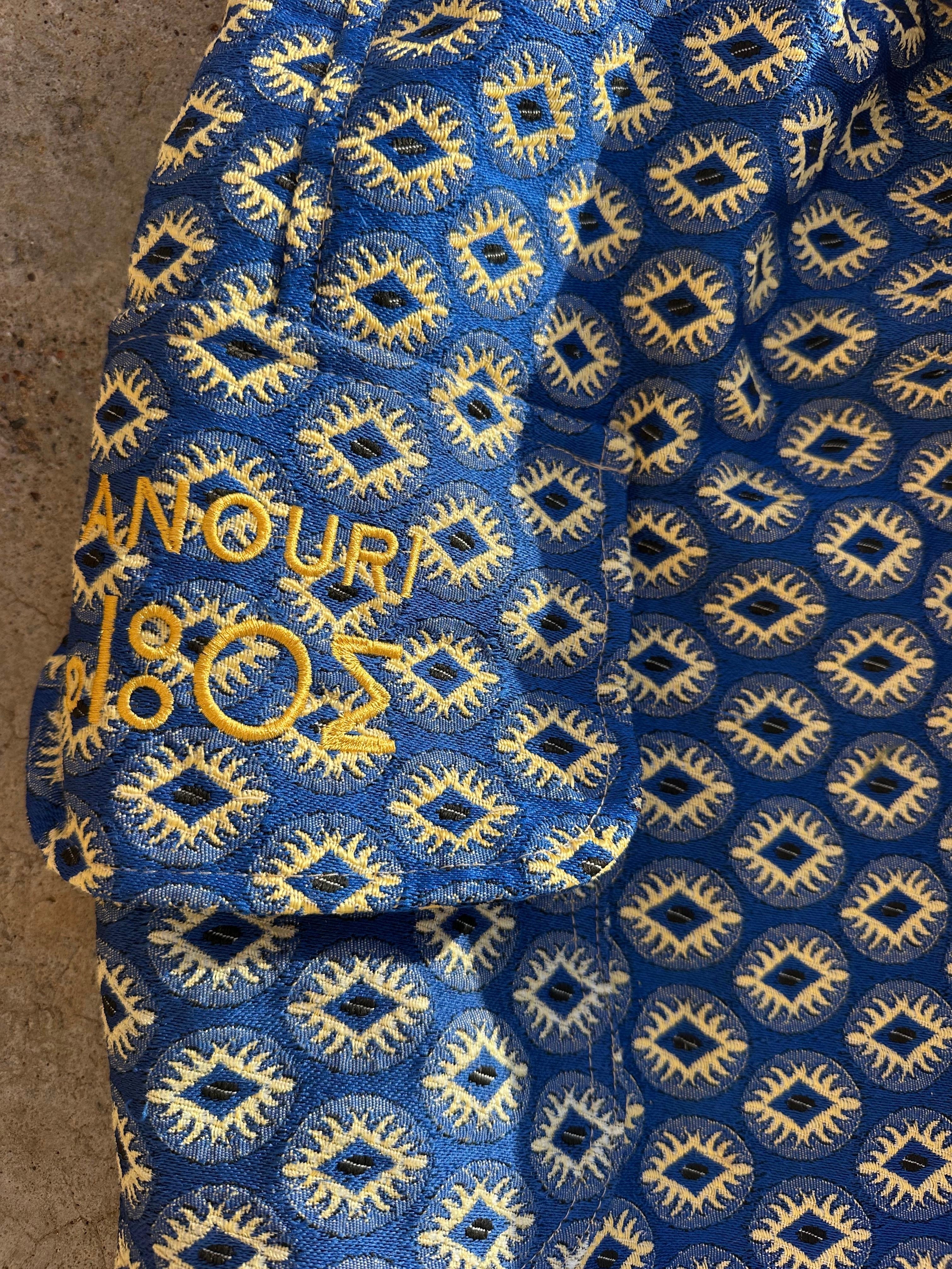 Anouris Original PANT with wide legs with two pockets  side unique light blue print “Carpet” UNISEX