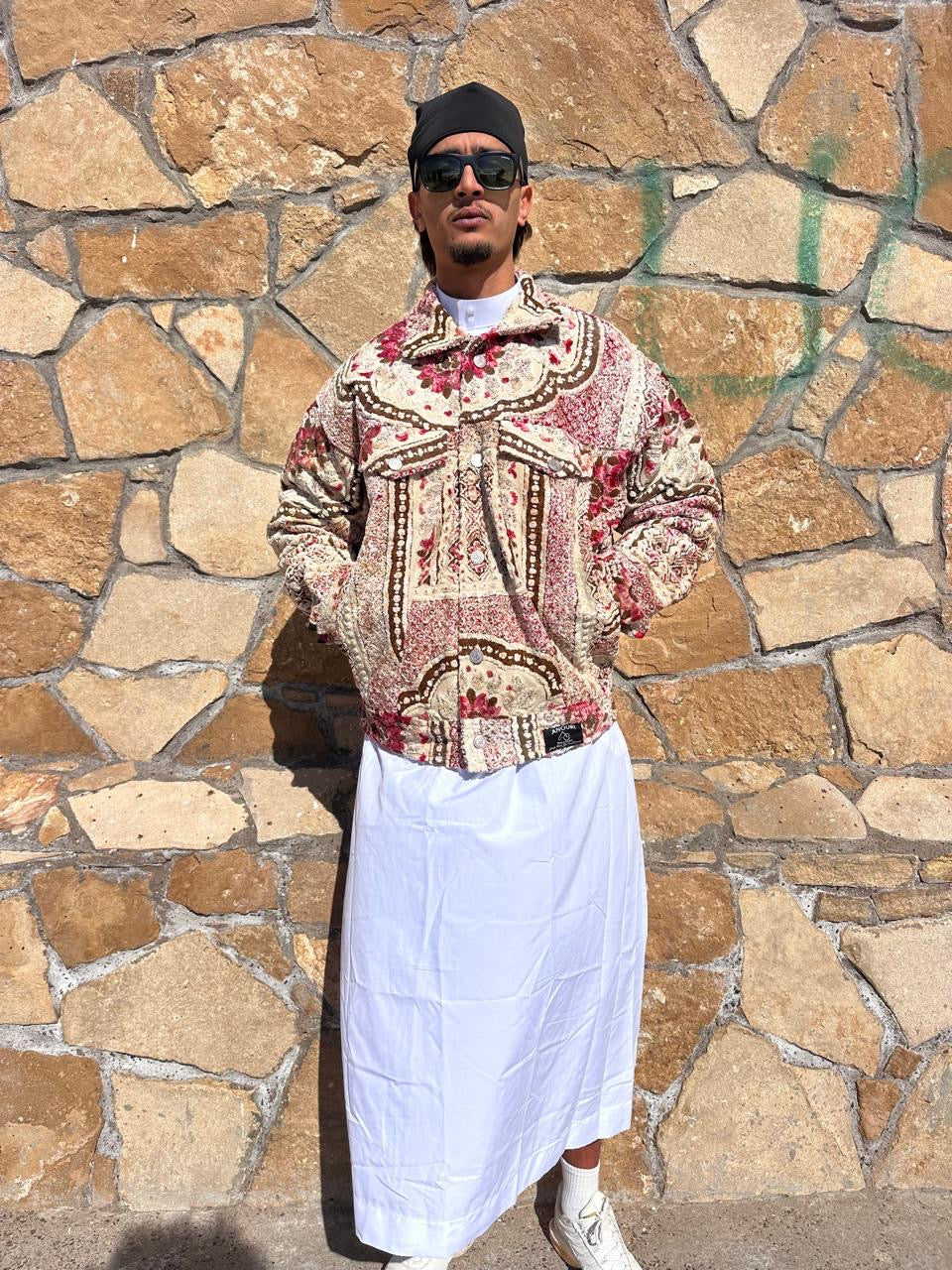 Moroccan hand made with unique light red color,  carpet Jacket UNISEX