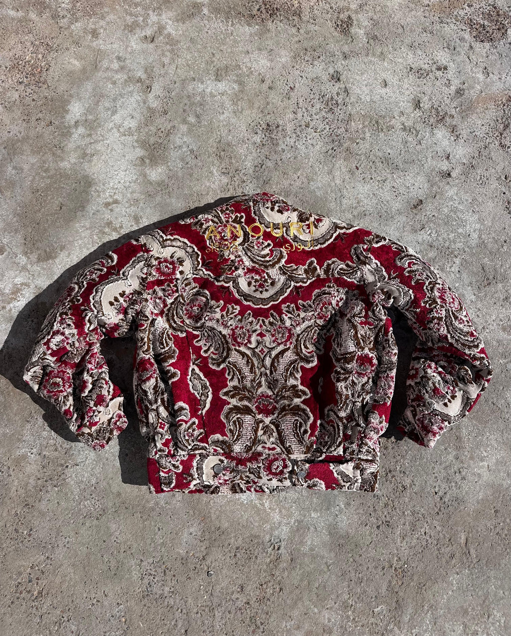 Moroccan hand made with unique red color,  carpet Jacket UNISEX
