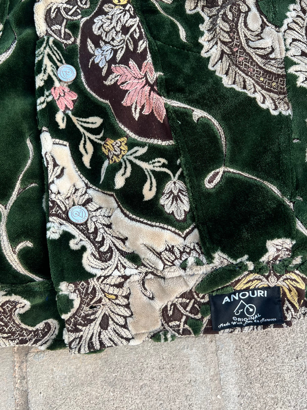 Moroccan hand made with unique green color,  carpet Jacket UNISEX