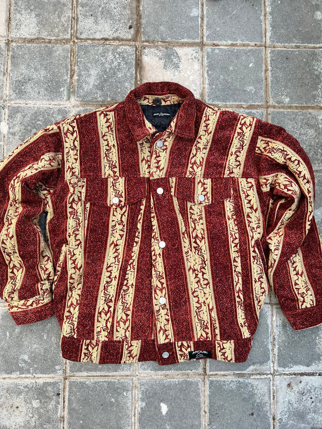 Moroccan hand made with unique yellow and orange color,  carpet Jacket UNISEX