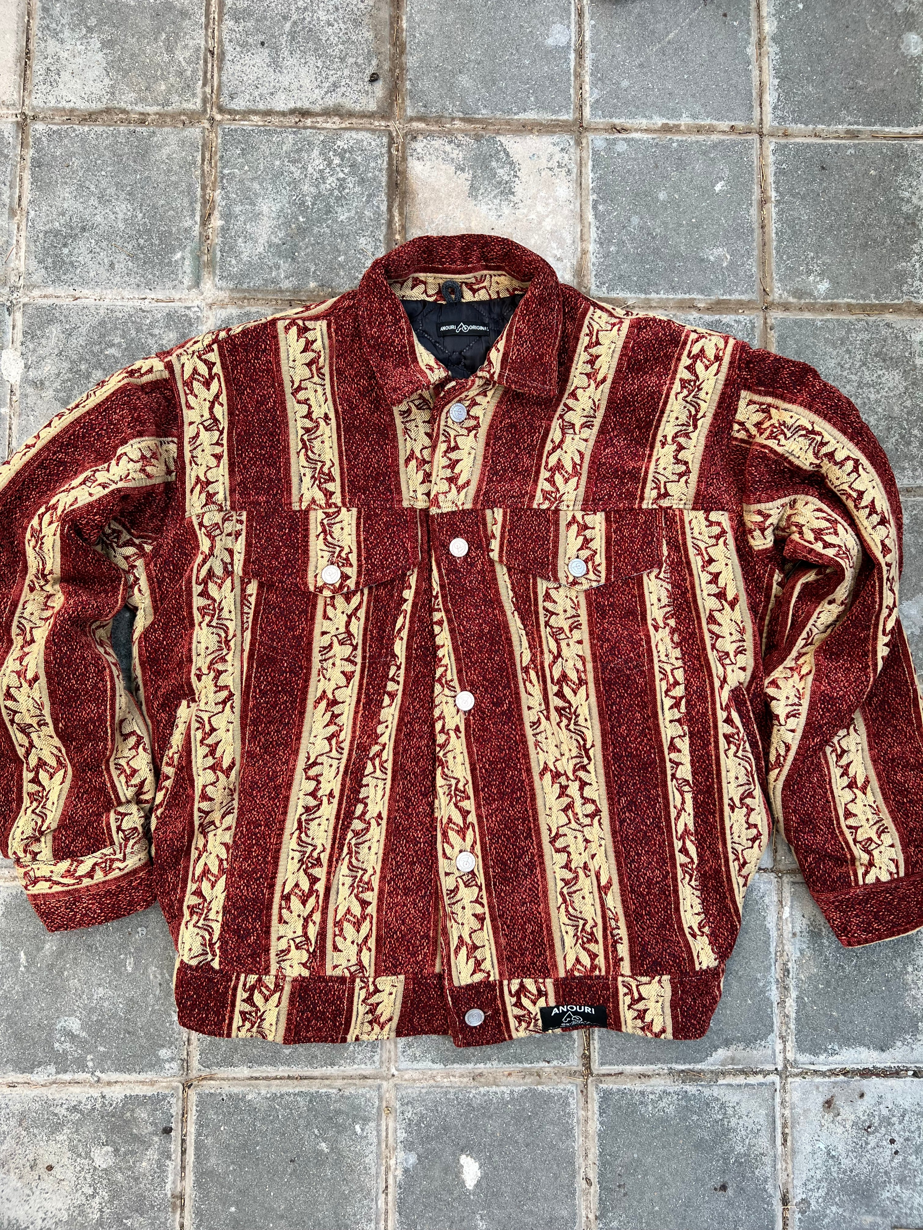 Moroccan hand made with unique yellow and orange color,  carpet Jacket UNISEX