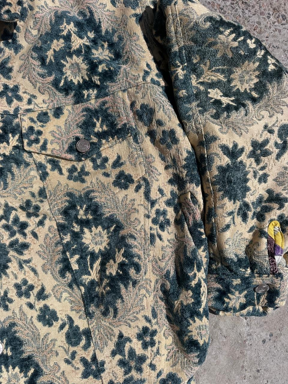 Moroccan hand made with unique blue and yellow color,  carpet Jacket UNISEX