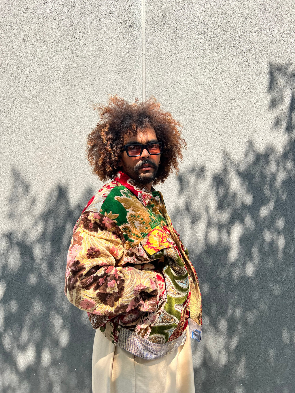 Moroccan hand made with unique patshwork design ,  carpet Jacket UNISEX