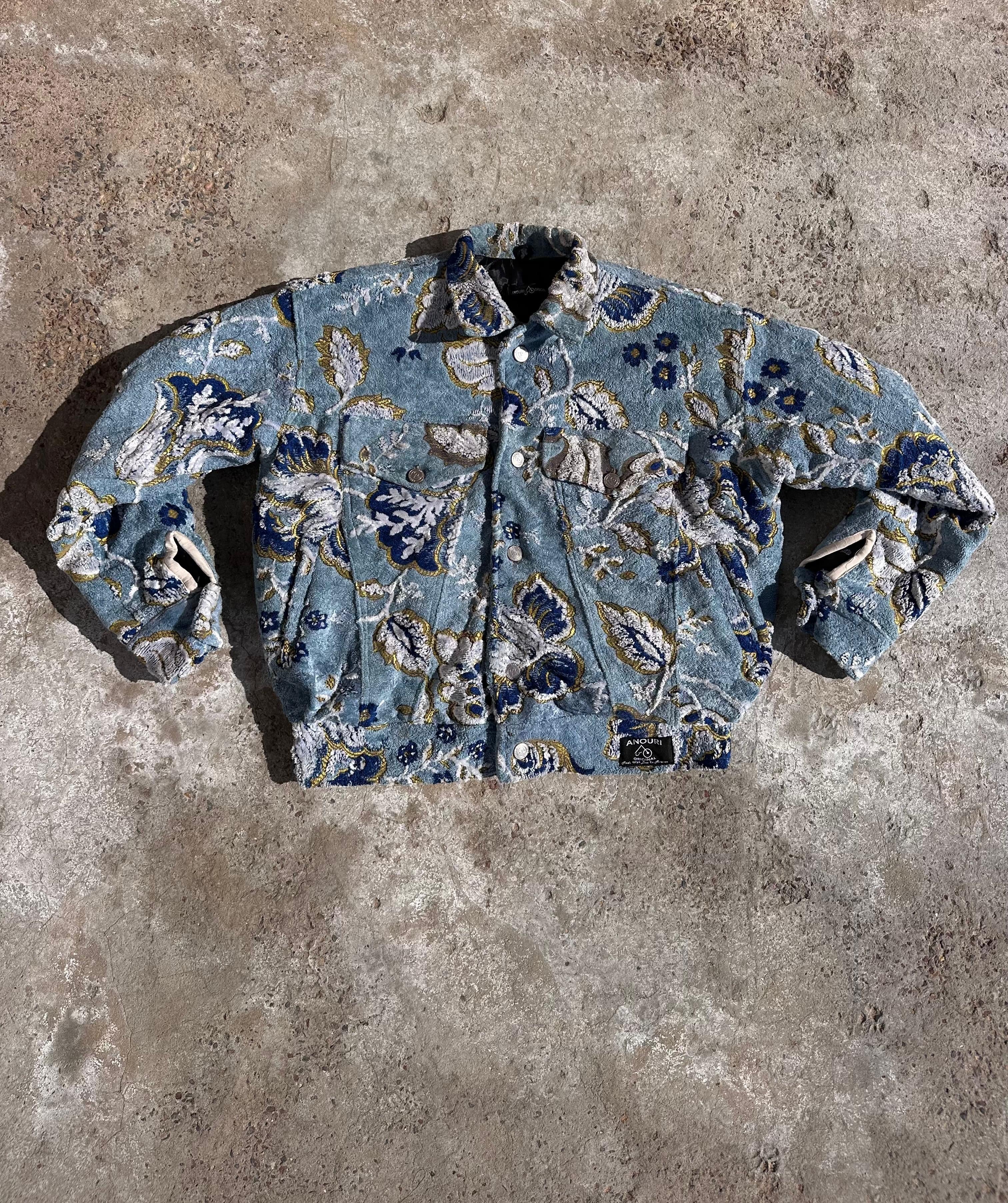 Moroccan hand made with unique light blue color,  carpet Jacket UNISEX