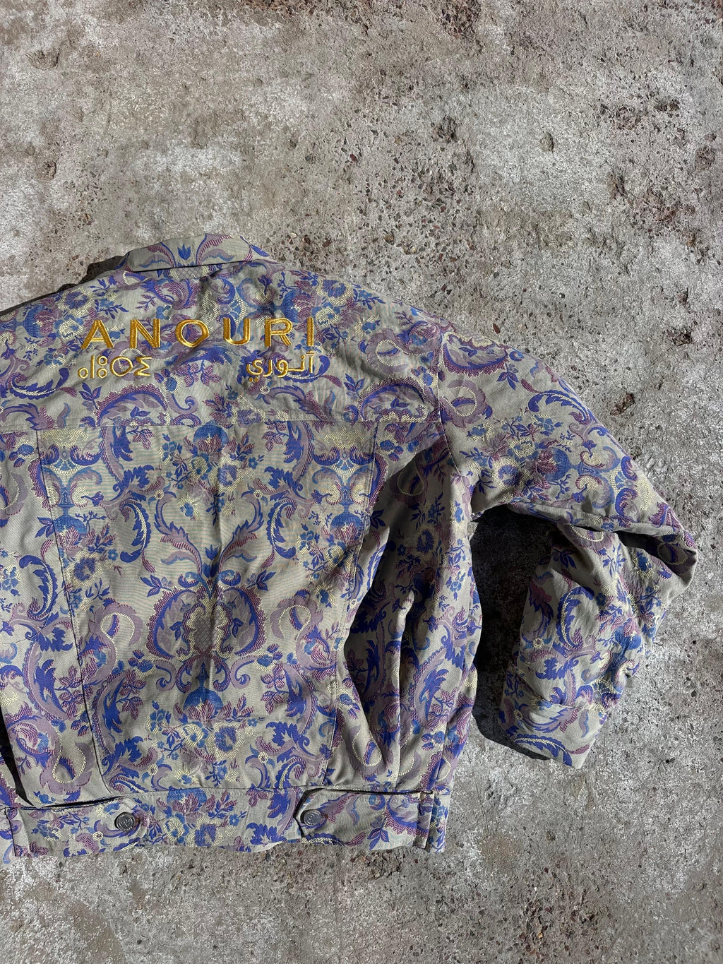 Moroccan hand made with unique lila and blue color,  carpet Jacket UNISEX