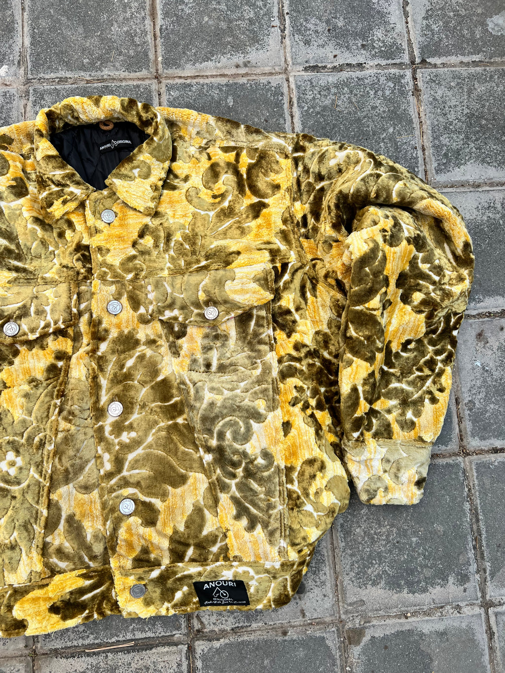 Moroccan hand made with unique light green with yellow color,  carpet Jacket UNISEX