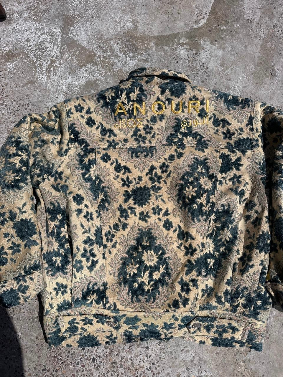 Moroccan hand made with unique blue and yellow color,  carpet Jacket UNISEX