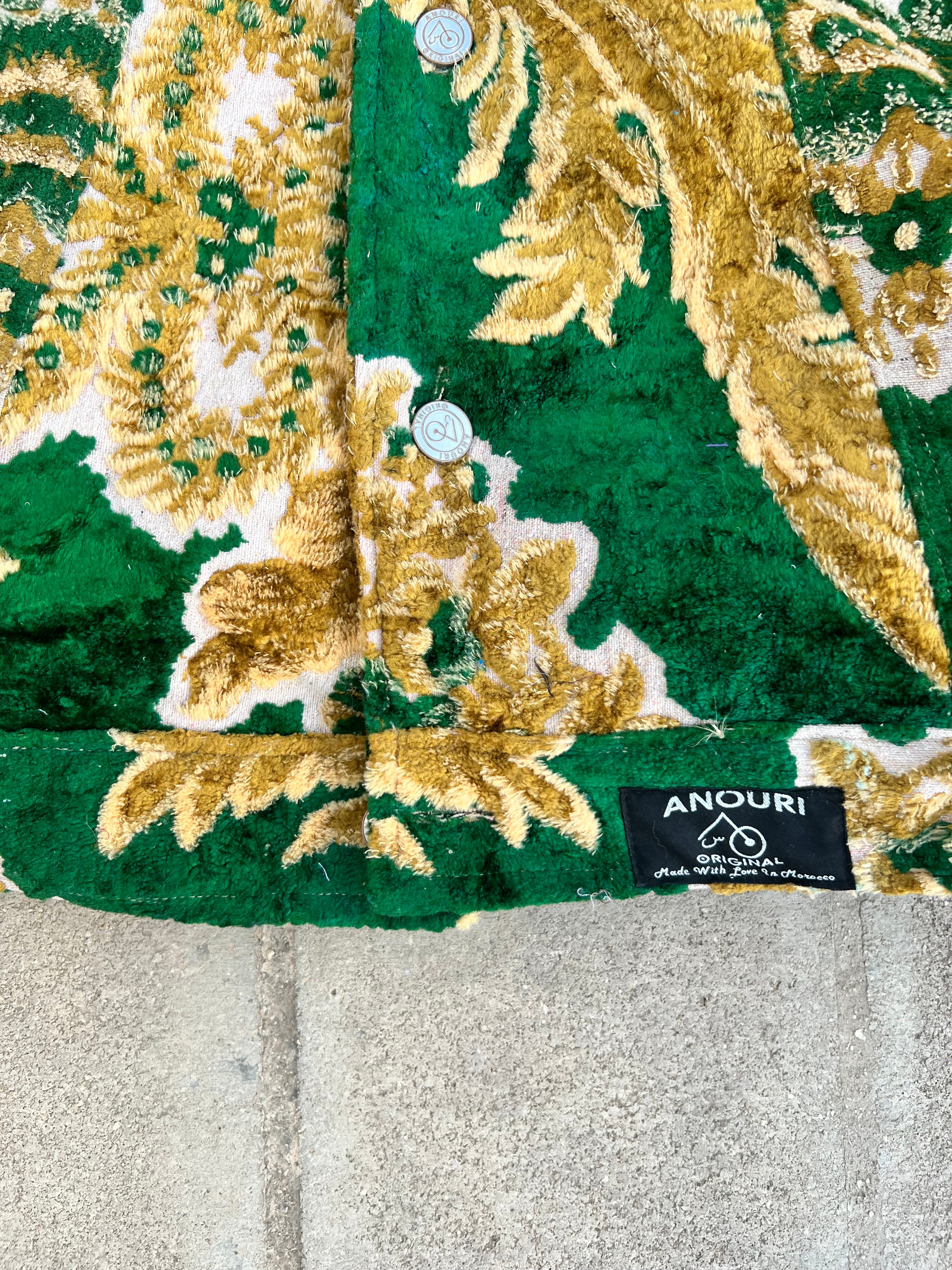 Moroccan hand made with unique yellow and green color,  carpet Jacket UNISEX
