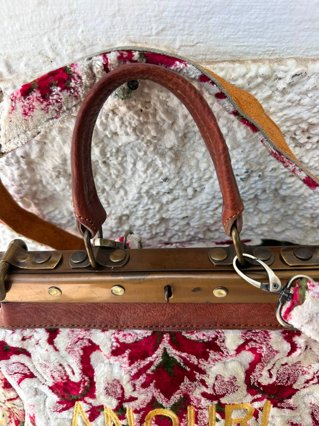 Anouri Original Emerald Heritage Frame green & red  colour Carpet Bag