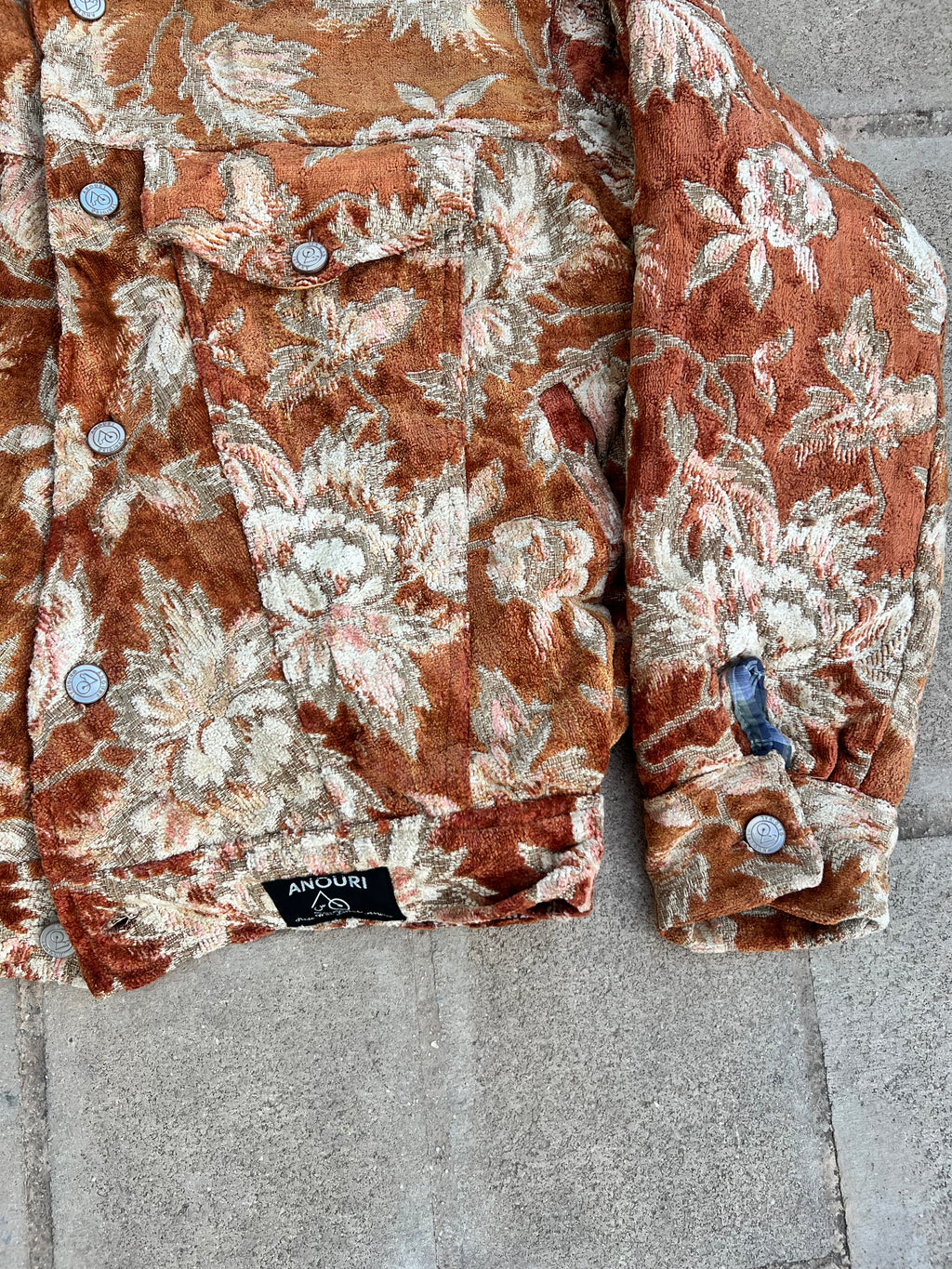 Moroccan hand made with unique orange color,  carpet Jacket UNISEX